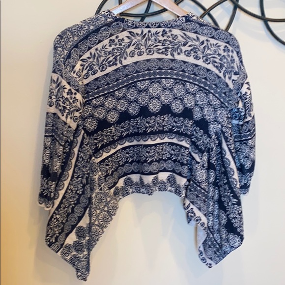 Boho 3/4 sleeve, open front, high low cardigan - Picture 2 of 5